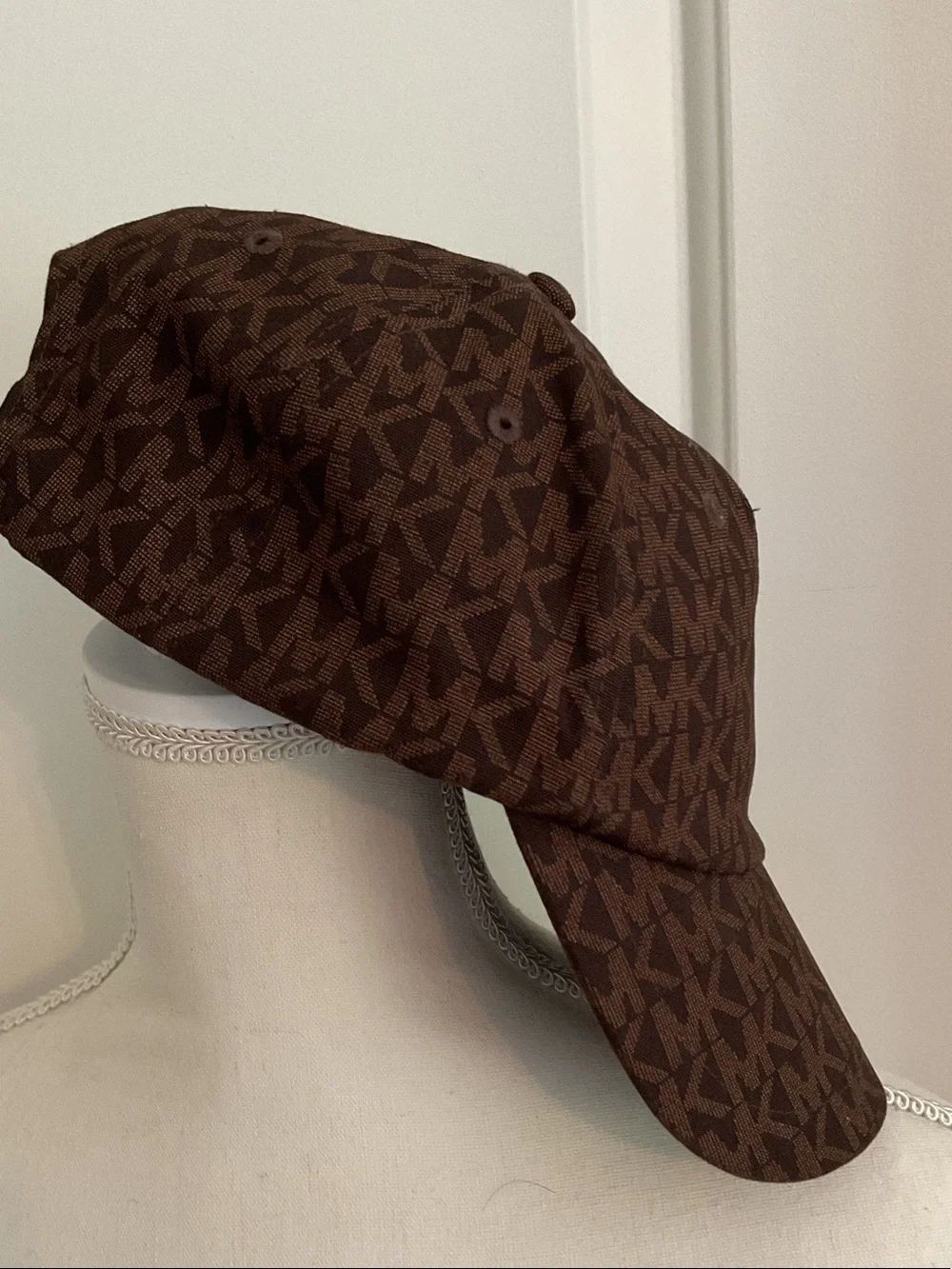 Michael Kors Dark Brown Monogram Baseball Cap